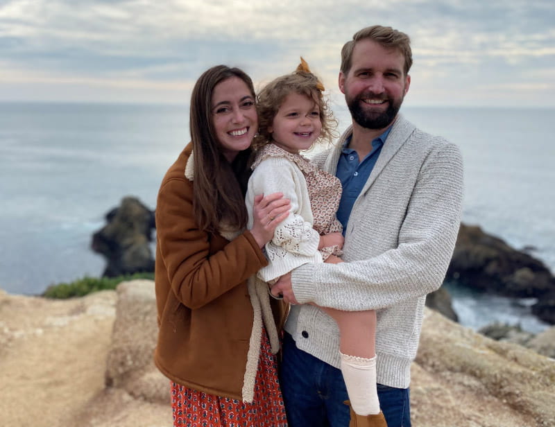 Melanie Wickersheim on the Sonoma Coast in California with her husband, Micah, and daughter, Greta. (Photo courtesy of Melanie Wickersheim)