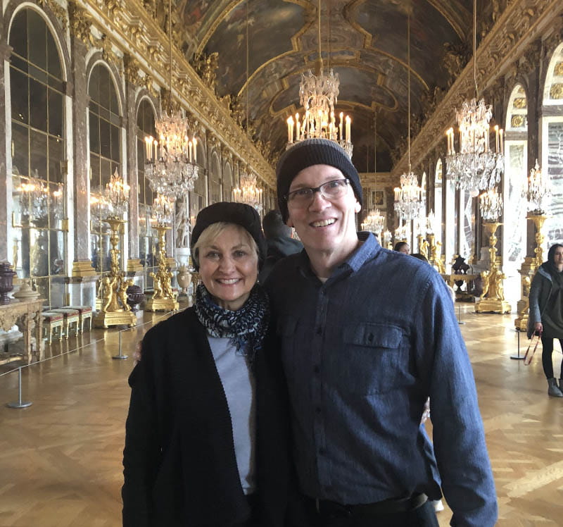 Dave (right) and Kris in Paris in 2020. (Photo courtesy of Dave Ogle)