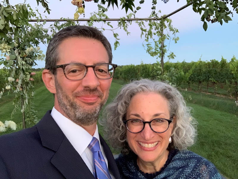 Stuart Katz (left) and his wife, Marni Smith Katz, at a wedding last year. (Photo courtesy of Stuart Katz)