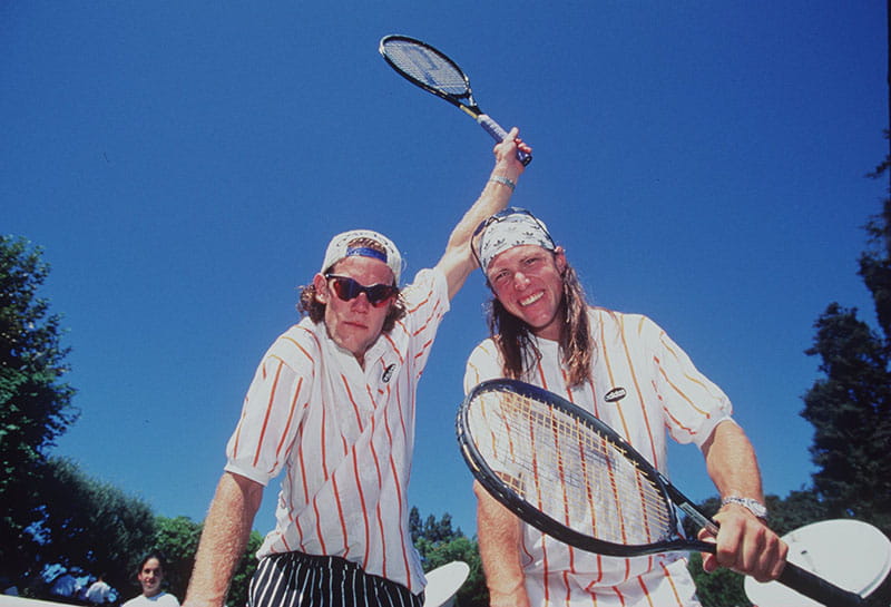 Murphy Jensen (left) and his brother and tennis doubles partner, Luke, during their heyday. (Al Bello/Staff/Getty Images Sport via Getty Images)