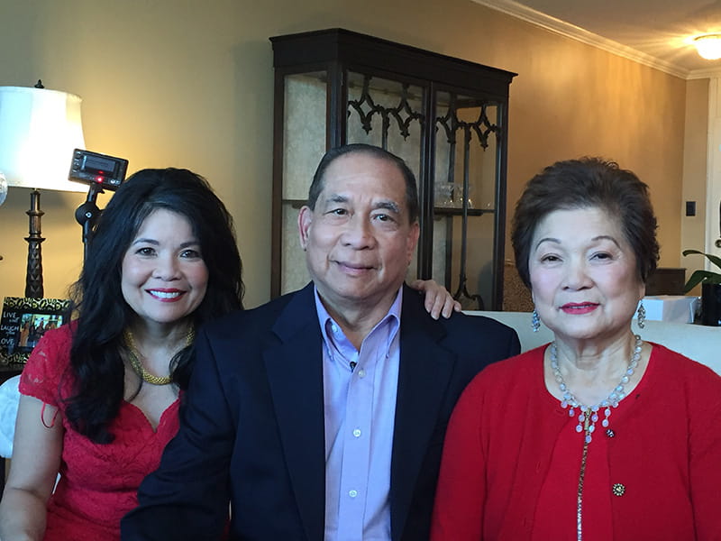 Nancy with her parents, Florencio and Nemy Gopez. (Photo courtesy of Nancy Gopez)