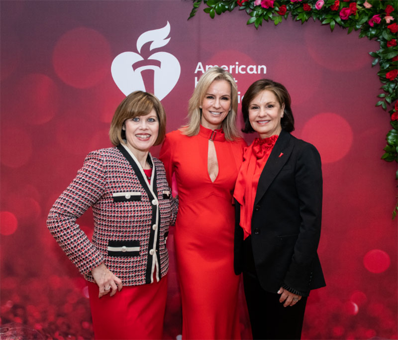 AHA CEO Nancy Brown with Dr. Jen Ashton and Rhonda Larsen. (American Heart Association)