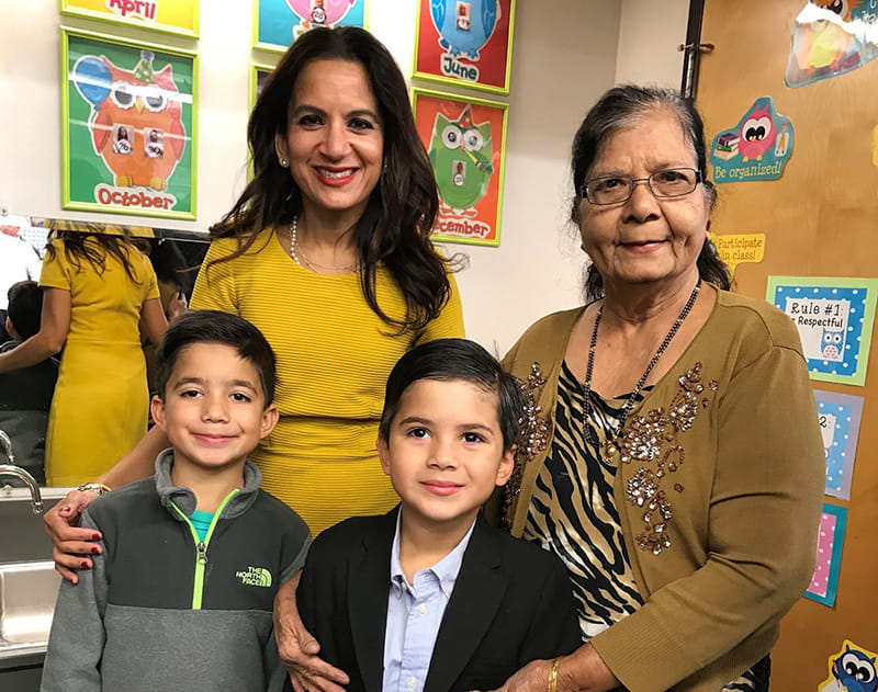Dr. Svati Shah with her mother Jyotsna Shah and sons Kieran and Kellan. (Photo courtesy of Dr. Svati Shah)