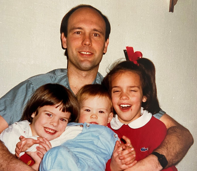Dr. David Cleveland and his three kids. (Photo courtesy of Dr. John Cleveland)