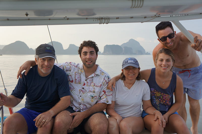 The Zuckerman-Meyerson family is still sailing. From left: Steve, Danny, Debra, Sarah and Adam. (Photo courtesy of the Zuckerman-Meyerson family)