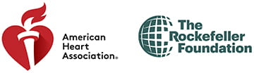 American Heart Association logo | The Rockefeller Foundation logo