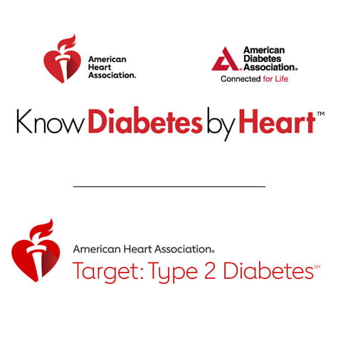 Know Diabetes by Heart and Target Type 2 Diabetes logos