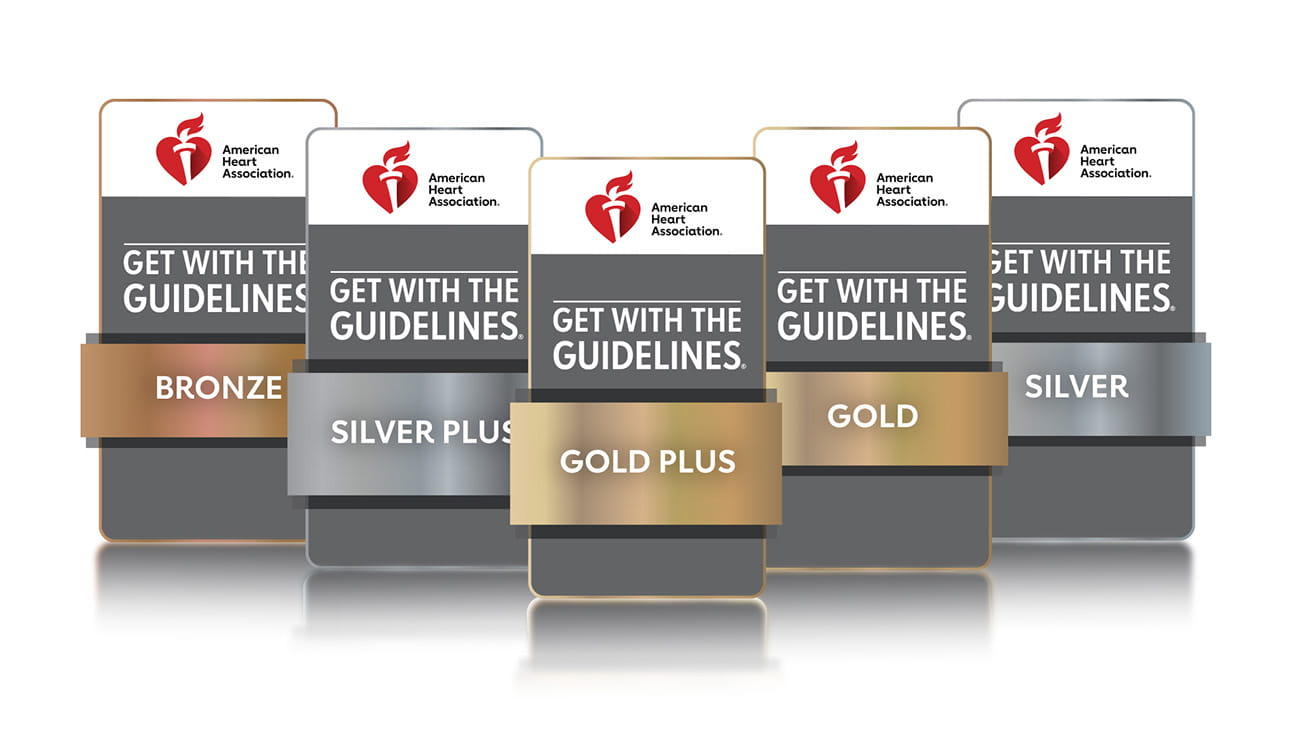 Get With The Guidelines Awards icons from Bronze to gold plus