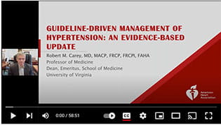 Screen shot from webinar Guideline-Driven Management of Hypertension: An Evidence-Based Update