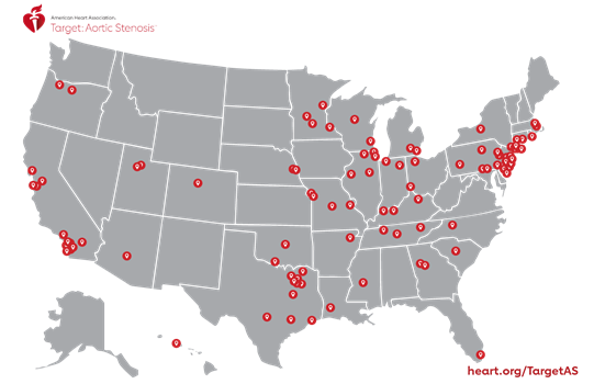Target: Aortic Stenosis Participating Sites Map