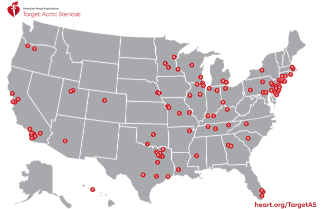 Target: Aortic Stenosis Participating Sites Map