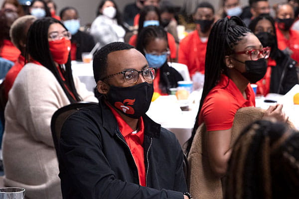 Group of HBCU attendees at the ISC 2022 HSI panel discussion (© AHA/Todd Buchanan)