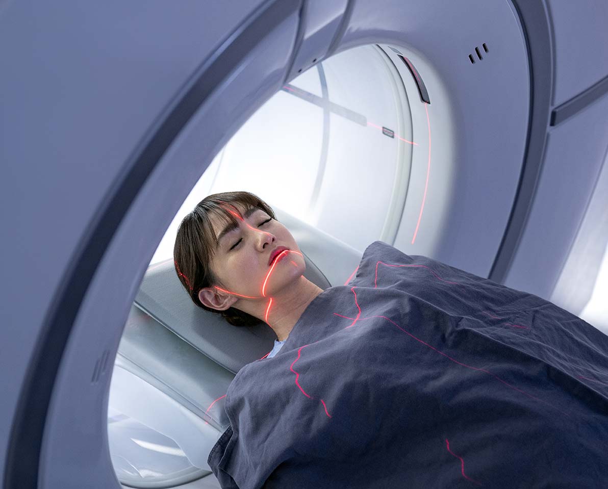 Woman having an MRI