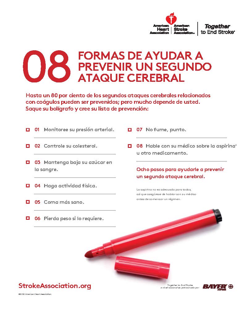 08 formas de ayudar a prevenir un segundo ataque cerebral