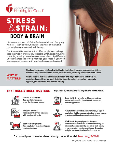 Stress and Strain, Body and Brain Infographic American