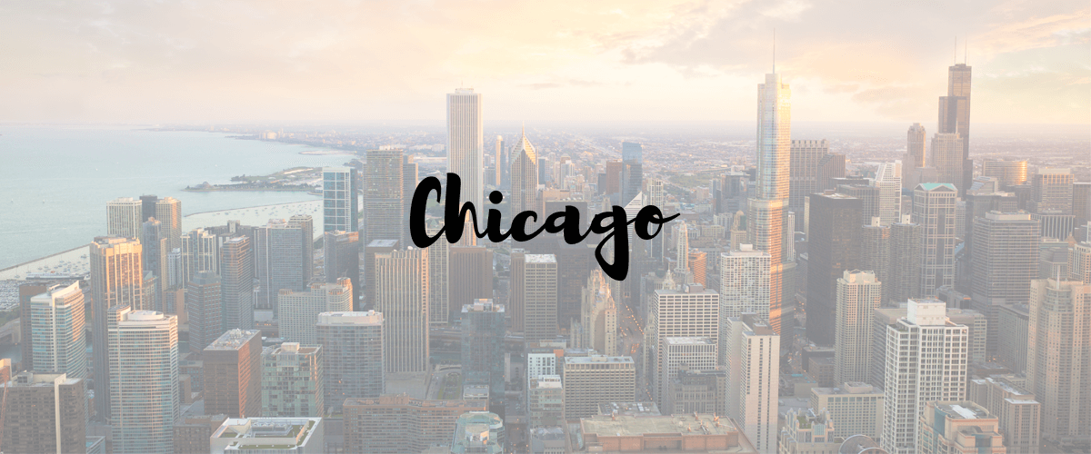 Chicago skyline with Lake Michigan
