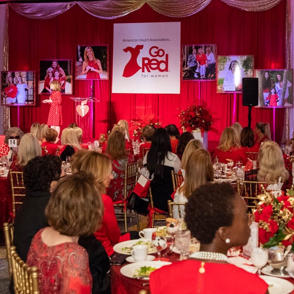 SE - Go Red For Women Luncheon Venue Ladies seated at tables Go Red For Women Luncheon Venue Ladies seated at tables