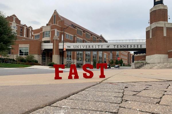 FAST letters in front of University of Tennessee sign
