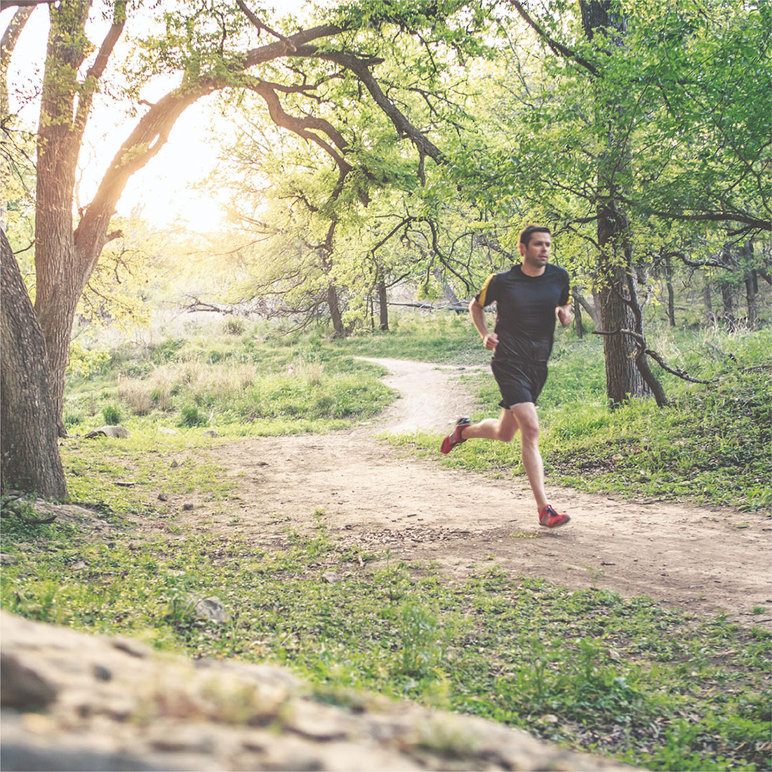 Man running in the woods Man running in the woods