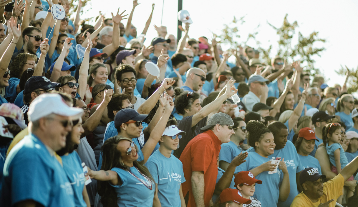 Heart Walk cheering crowd