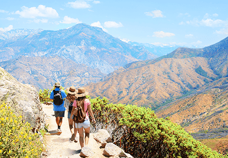 Central Valley contact hikers in mountains near Fresno, CA