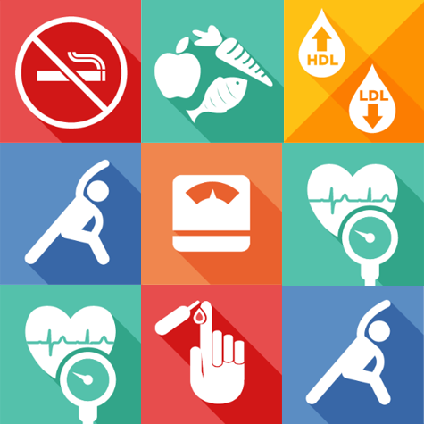 My Life Check square square of graphics represeting Life's Simple 7