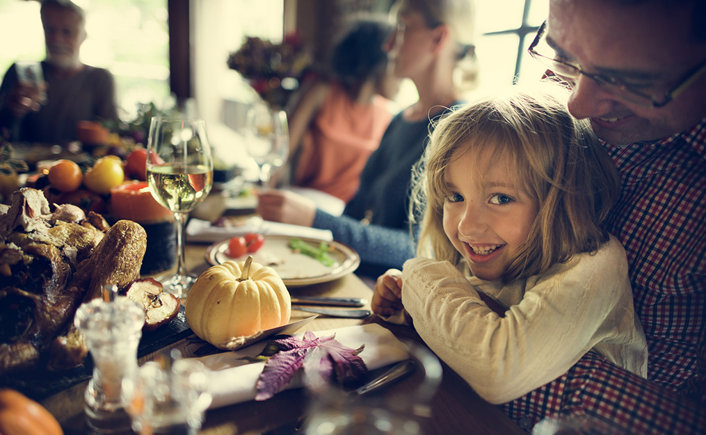 Family at Thanksgiving meal