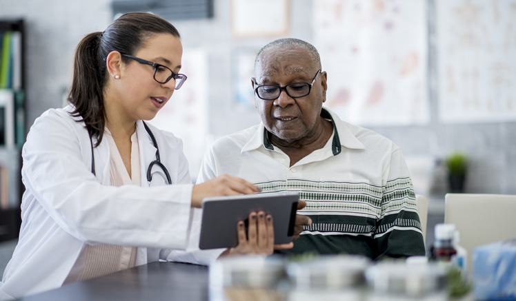 Provider educating patient