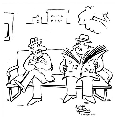 "This article says men over 50 don't get enough exercise. I would cross-reference that, but I don't have the energy."