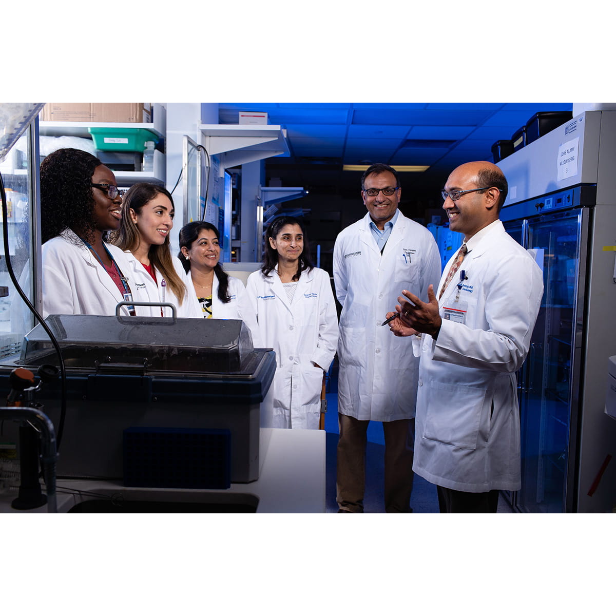 Researchers in a lab