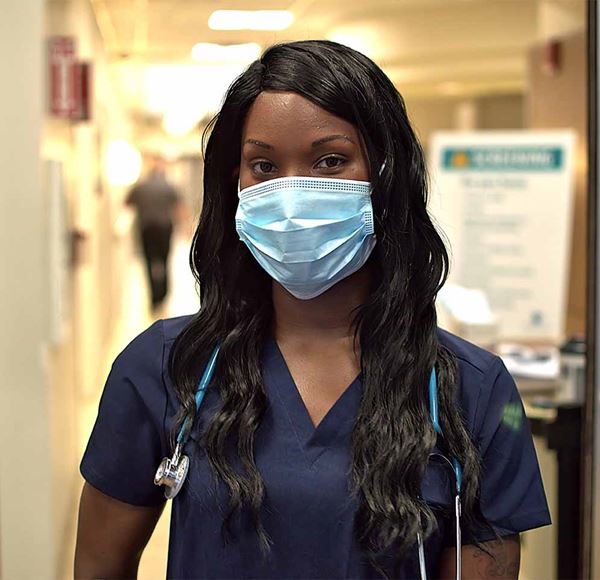 nurse wearing a mask