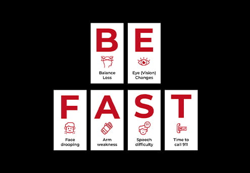BE FAST in block letters with black background