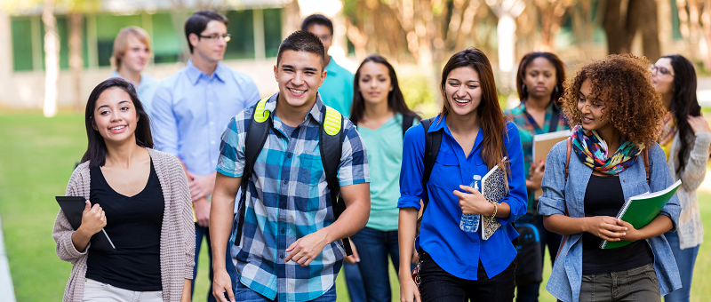 group of multicultural teens