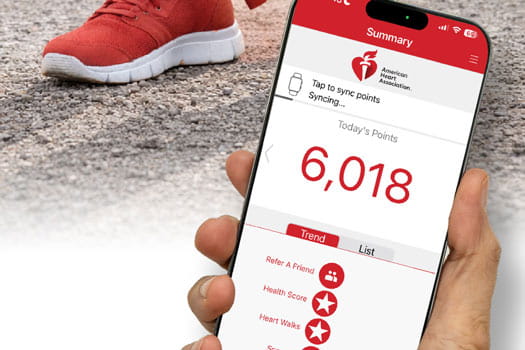 screen capture of the Heart on the Move app
