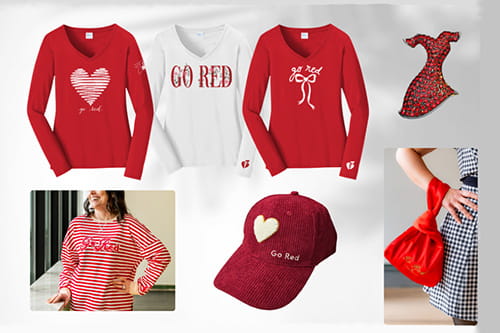 various items available from the 2026 Go Red for Women Collection