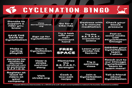 Chicago 2026 CycleNation Bingo Card