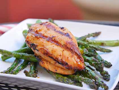 Grilled Tequila-Lime Chicken with Grilled Asparagus