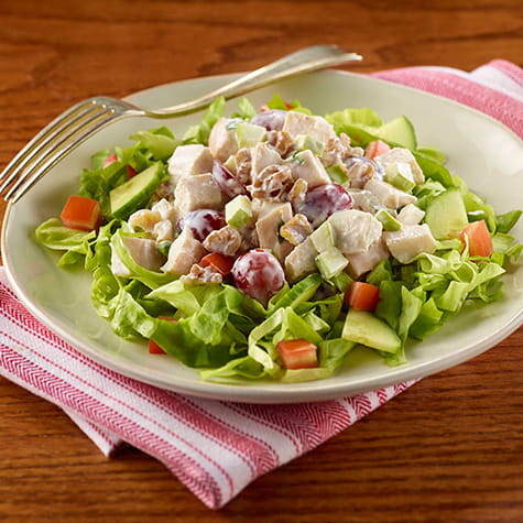 Apple and Walnut Chicken Salad with Green Salad