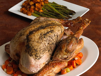 Mom's Roasted Turkey with Butternut Squash and Asparagus