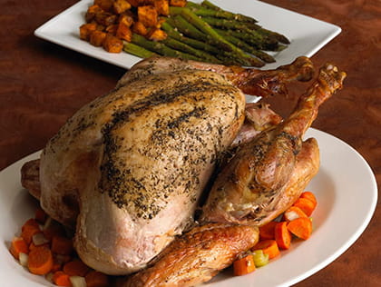 Mom's Roasted Turkey with Butternut Squash and Asparagus