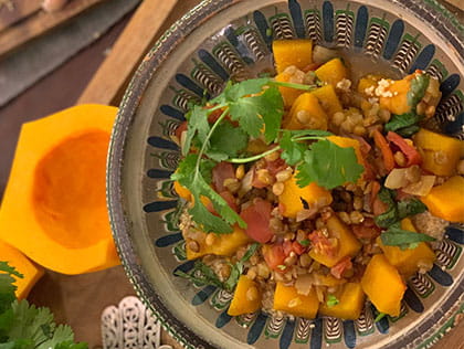 Moroccan Lentil Stew with Butternut Squash