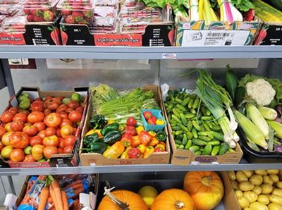 fresh vegetables on display