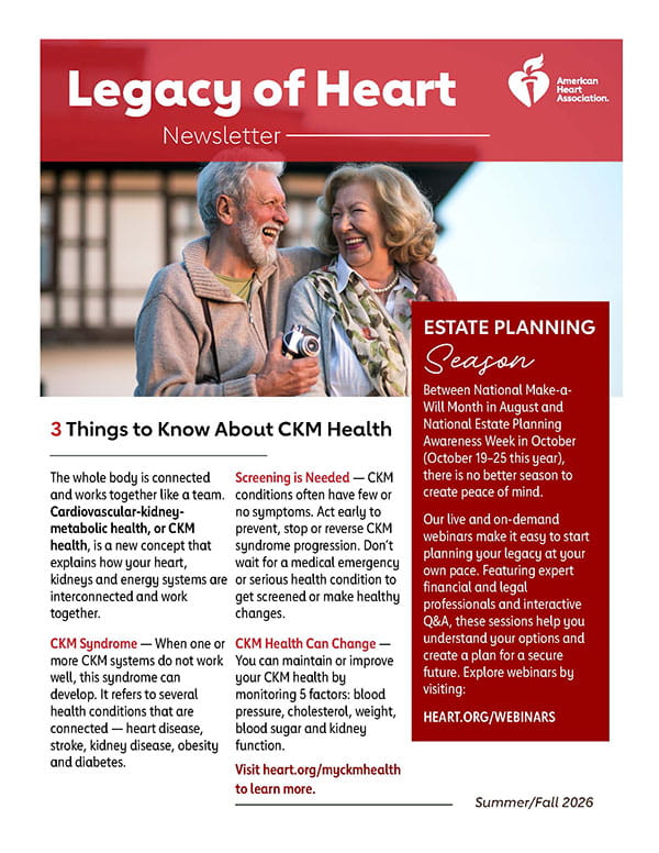 Summer/Fall 2026 Legacy of Heart cover page