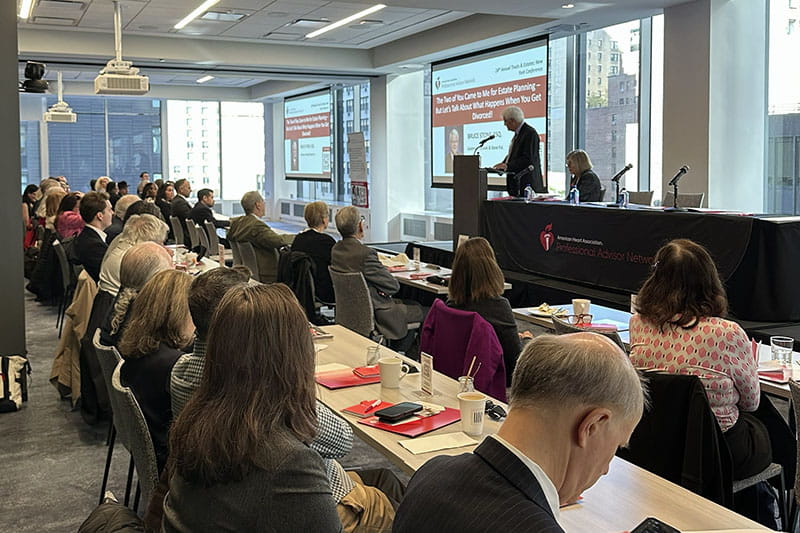 Attendees at the Annual Trusts & Estates New York Conference listening to a speaker talk
