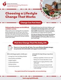 Choosing a Lifestyle Change fact sheet