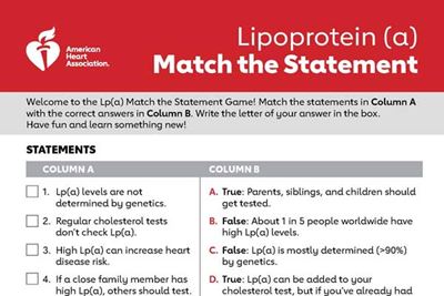 Lp(a) Match the Statement game