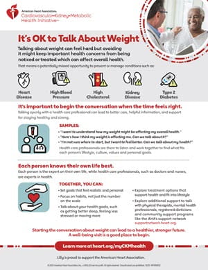 It's OK to Talk about Weight fact sheet