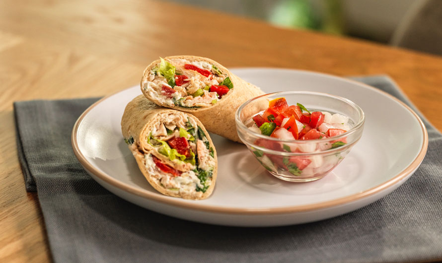 Chicken Wraps with Salsa Cruda