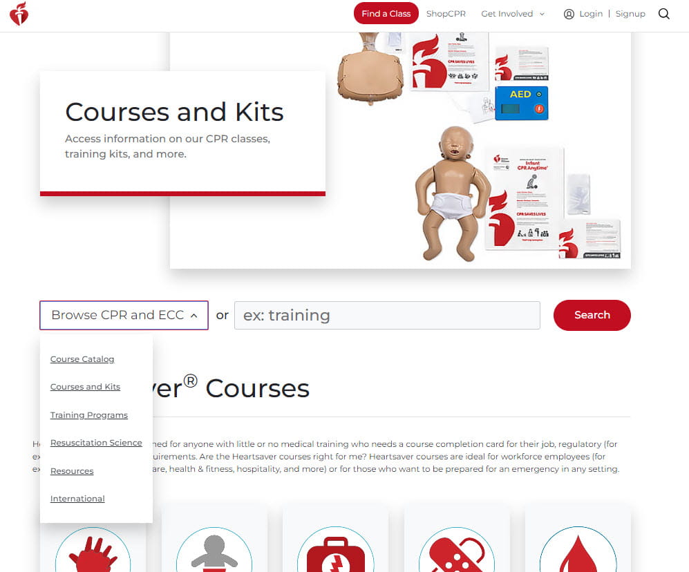 Search features on CPR. Heart.Org