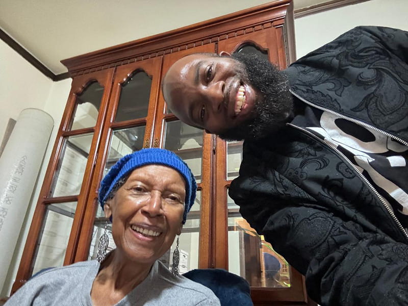 Julian Nelson with his grandmother Gloria Nelson